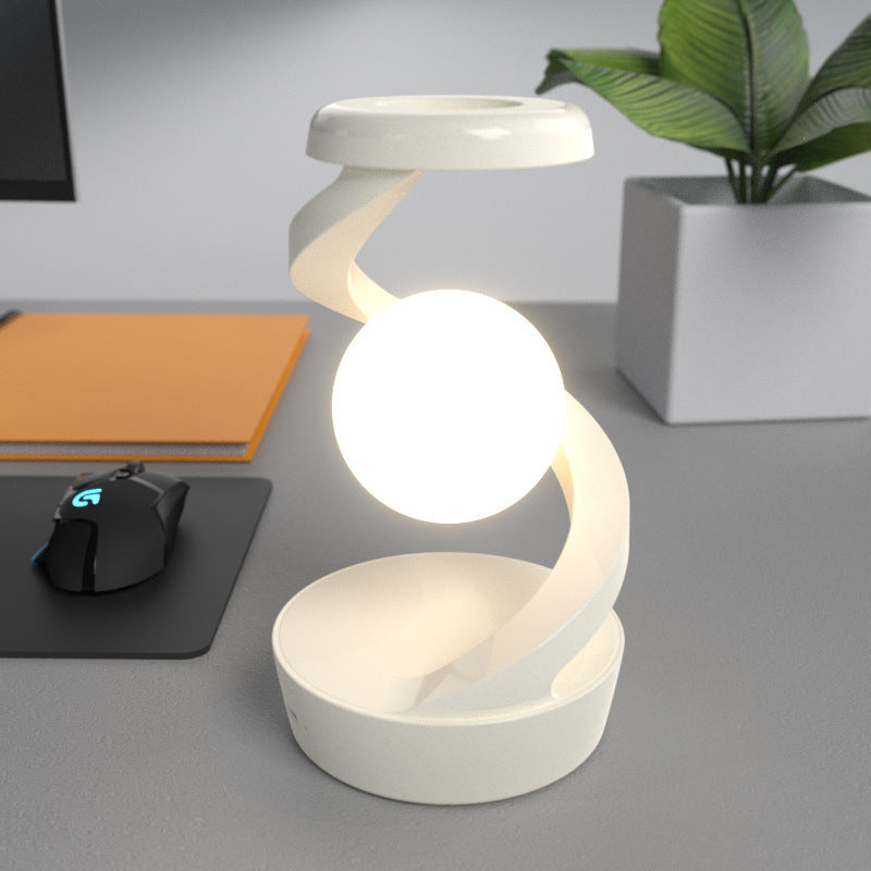 Rotating Moon Desk Lamp With Phone Wireless Charging Sensor