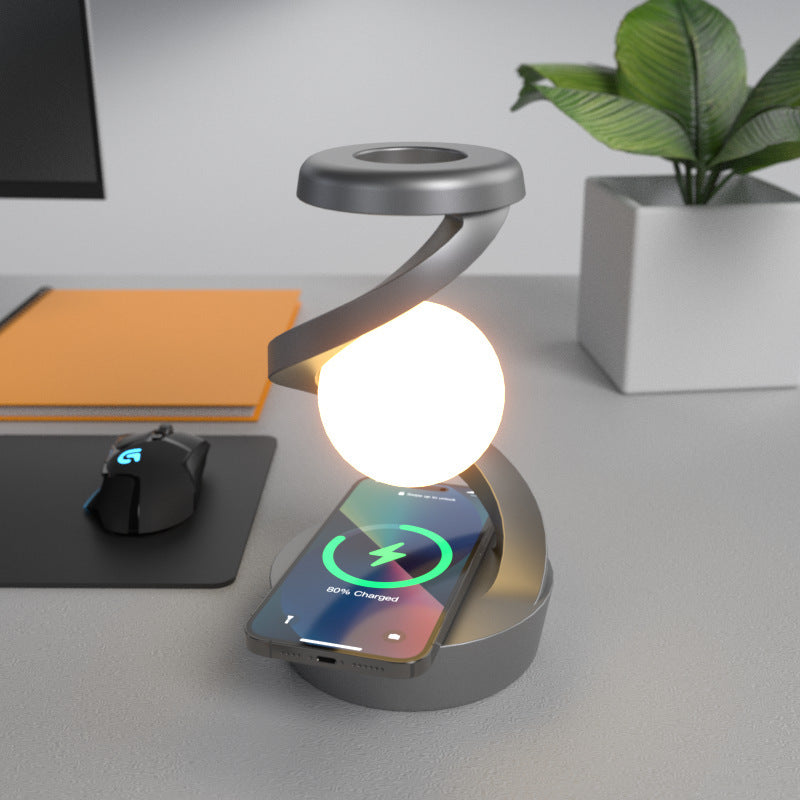 Rotating Moon Desk Lamp With Phone Wireless Charging Sensor